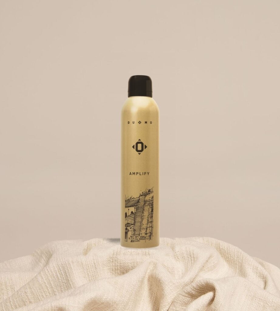 Duomo Amplify Texture Spray on natural linen cloth