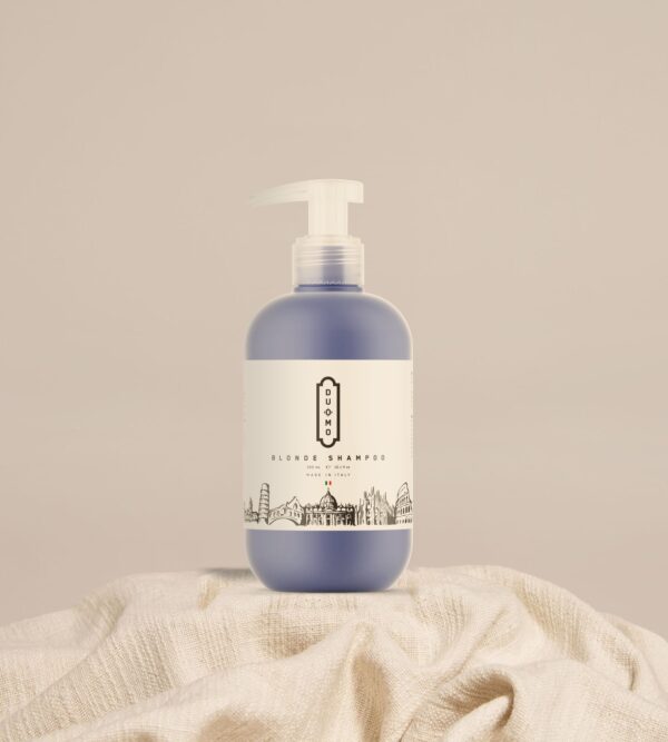 Duomo Blonde Shampoo 300 ML on natural linen cloth