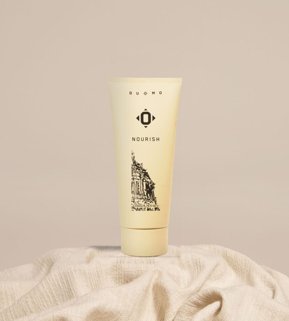 Duomo Nourish Hydrating Cream on natural linen cloth